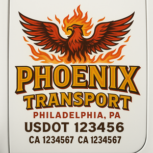 Custom Truck Door Lettering Sign Decal Sticker For Trucking, Businesses with City, State and USDOT, MC, GVW Truck Sign (2-Pack)