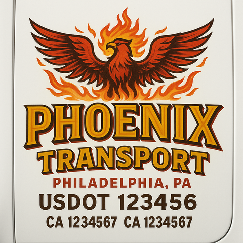 Custom Truck Door Lettering Sign Decal Sticker For Trucking, Businesses with City, State and USDOT, MC, GVW Truck Sign (2-Pack)
