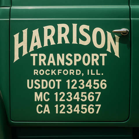 Custom Truck Door Lettering Sign Decal Sticker For Trucking, Businesses with City, State and USDOT, MC, GVW Truck Sign (2-Pack)