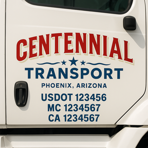 Custom Truck Door Lettering Sign Decal Sticker For Trucking, Businesses with City, State and USDOT, MC, GVW Truck Sign (2-Pack)