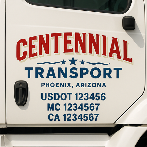 Custom Truck Door Lettering Sign Decal Sticker For Trucking, Businesses with City, State and USDOT, MC, GVW Truck Sign (2-Pack)