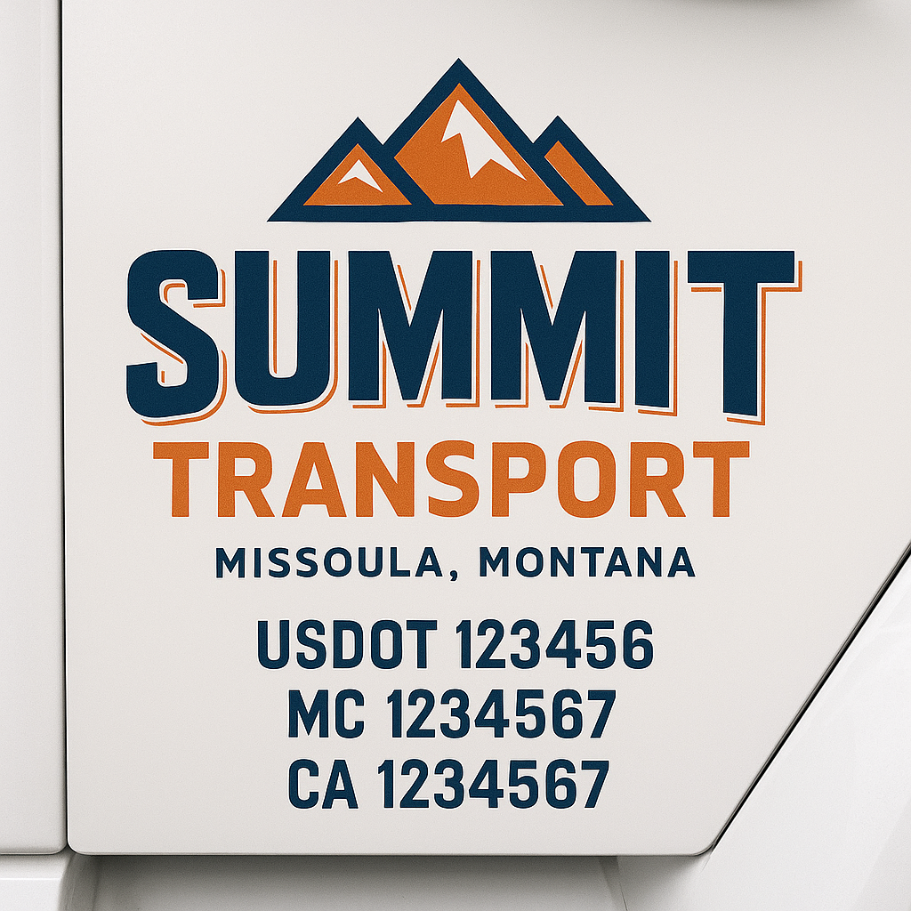 Custom Truck Door Lettering Sign Decal Sticker For Trucking, Businesses with City, State and USDOT, MC, GVW Truck Sign (2-Pack)