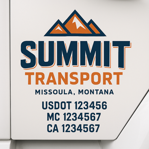 Custom Truck Door Lettering Sign Decal Sticker For Trucking, Businesses with City, State and USDOT, MC, GVW Truck Sign (2-Pack)