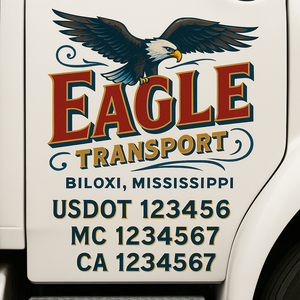 Custom Truck Door Lettering Sign Decal Sticker For Trucking, Businesses with City, State and USDOT, MC, GVW Truck Sign (2-Pack)