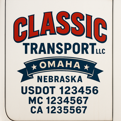 Custom Truck Door Lettering Sign Decal Sticker For Trucking, Businesses with City, State and USDOT, MC, GVW Truck Sign (2-Pack)
