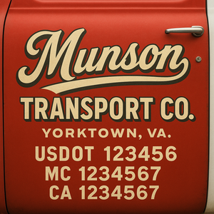 Custom Truck Door Lettering Sign Decal Sticker For Trucking, Businesses with City, State and USDOT, MC, GVW Truck Sign (2-Pack)