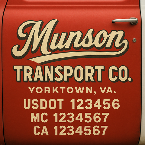 Custom Truck Door Lettering Sign Decal Sticker For Trucking, Businesses with City, State and USDOT, MC, GVW Truck Sign (2-Pack)