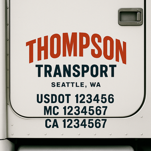 Custom Truck Door Lettering Sign Decal Sticker For Trucking, Businesses with City, State and USDOT, MC, GVW Truck Sign (2-Pack)