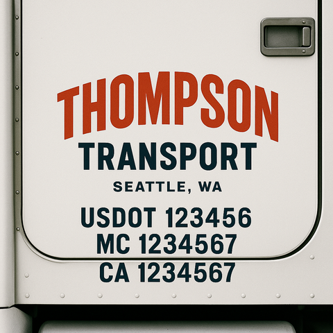 Custom Truck Door Lettering Sign Decal Sticker For Trucking, Businesses with City, State and USDOT, MC, GVW Truck Sign (2-Pack)