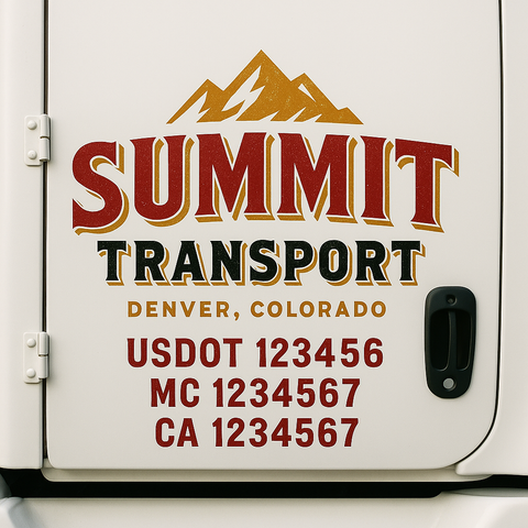 Custom Truck Door Lettering Sign Decal Sticker For Trucking, Businesses with City, State and USDOT, MC, GVW Truck Sign (2-Pack)