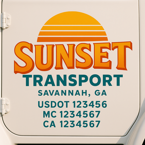 Custom Truck Door Lettering Sign Decal Sticker For Trucking, Businesses with City, State and USDOT, MC, GVW Truck Sign (2-Pack)