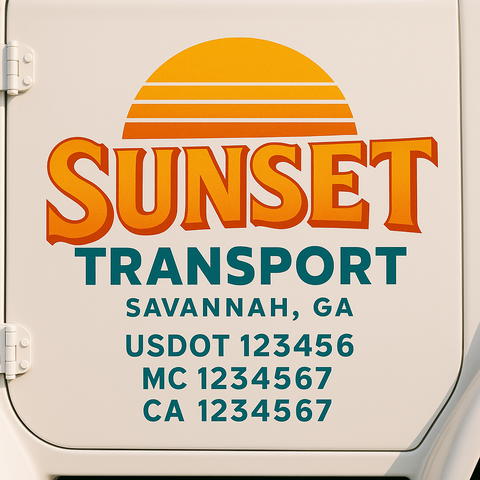 Custom Truck Door Lettering Sign Decal Sticker For Trucking, Businesses with City, State and USDOT, MC, GVW Truck Sign (2-Pack)
