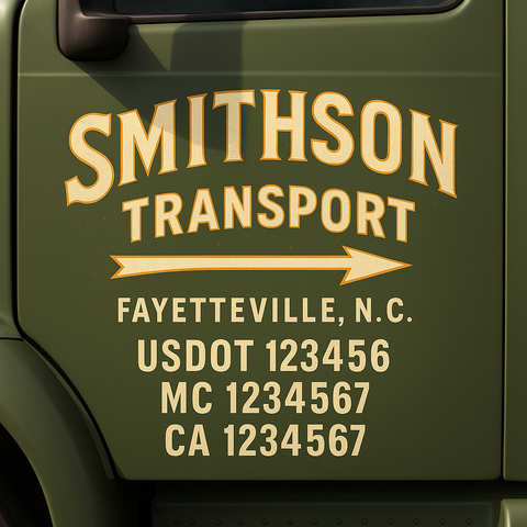 Custom Truck Door Lettering Sign Decal Sticker For Trucking, Businesses with City, State and USDOT, MC, GVW Truck Sign (2-Pack)