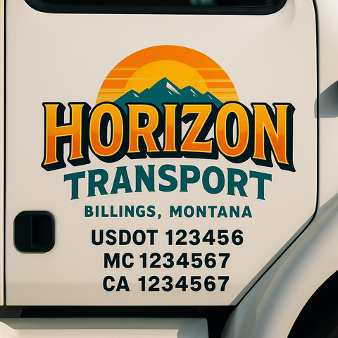 Custom Truck Door Lettering Sign Decal Sticker For Trucking, Businesses with City, State and USDOT, MC, GVW Truck Sign (2-Pack)