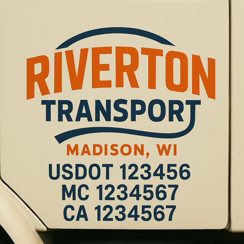 Custom Truck Door Lettering Sign Decal Sticker For Trucking, Businesses with City, State and USDOT, MC, GVW Truck Sign (2-Pack)