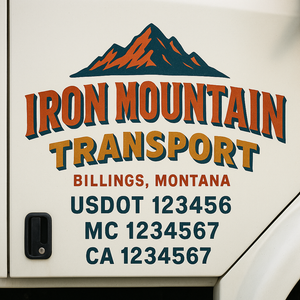 Custom Truck Door Lettering Sign Decal Sticker For Trucking, Businesses with City, State and USDOT, MC, GVW Truck Sign (2-Pack)