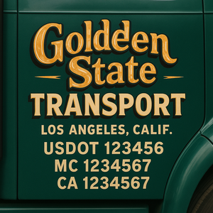 Custom Truck Door Lettering Sign Decal Sticker For Trucking, Businesses with City, State and USDOT, MC, GVW Truck Sign (2-Pack)