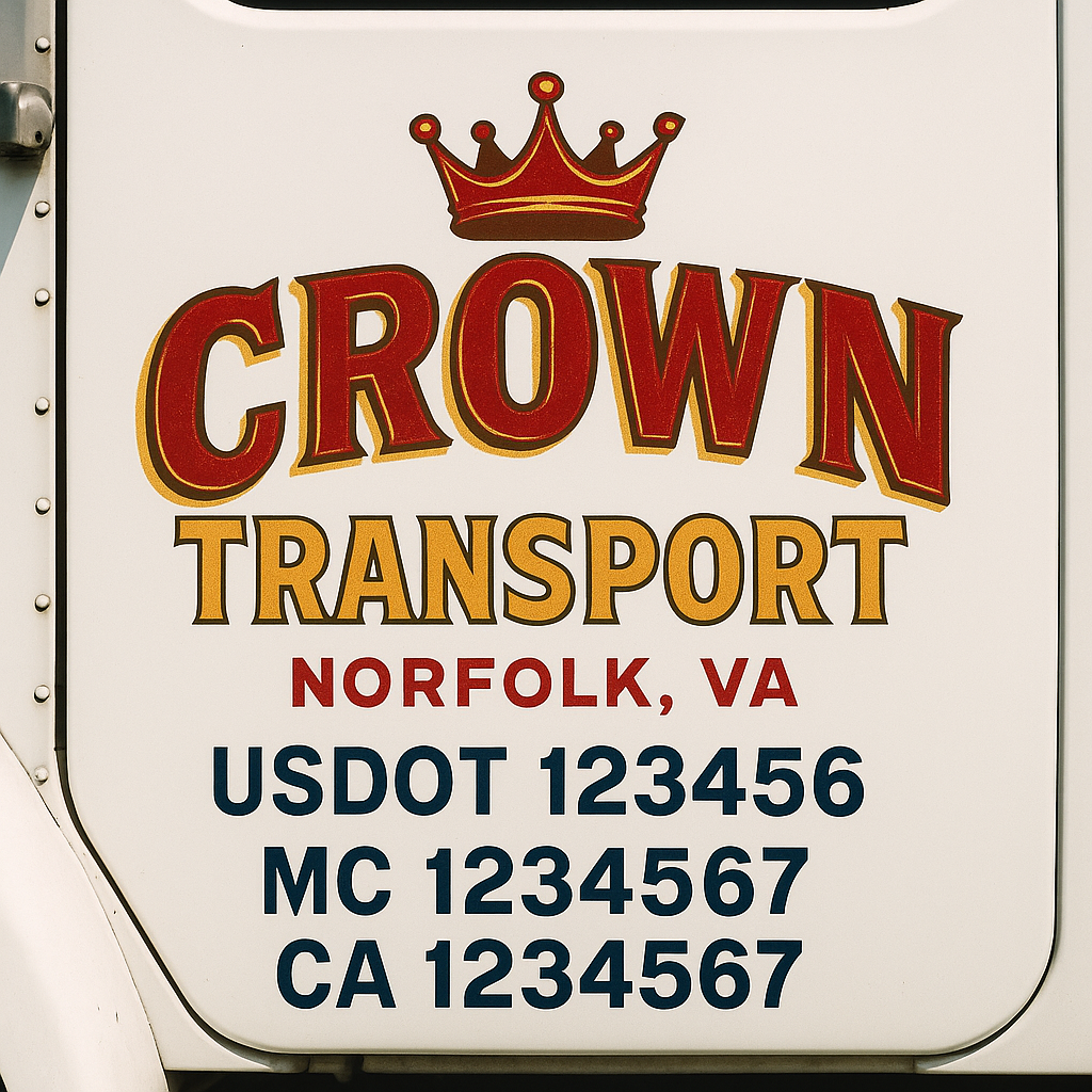 Custom Truck Door Lettering Sign Decal Sticker For Trucking, Businesses with City, State and USDOT, MC, GVW Truck Sign (2-Pack)