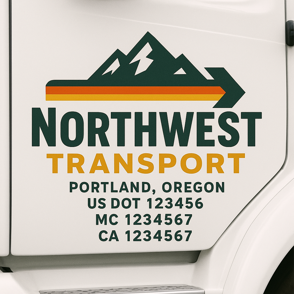 Custom Truck Door Lettering Sign Decal Sticker For Trucking, Businesses with City, State and USDOT, MC, GVW Truck Sign (2-Pack)