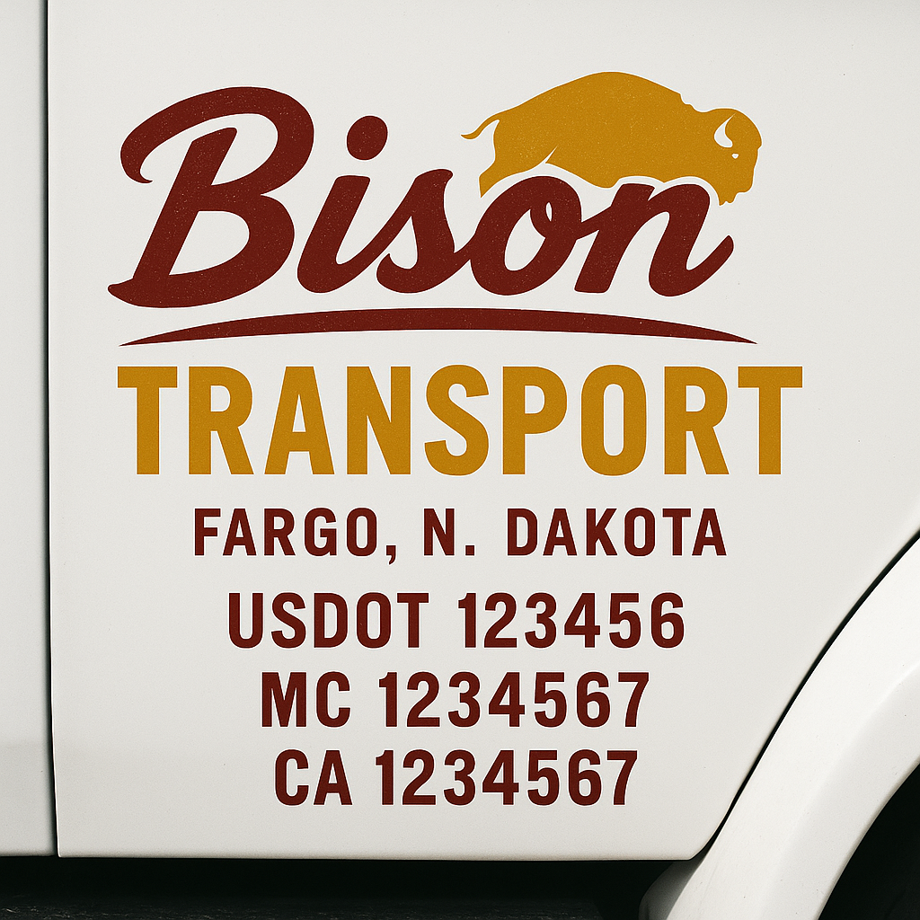 Custom Truck Door Lettering Sign Decal Sticker For Trucking, Businesses with City, State and USDOT, MC, GVW Truck Sign (2-Pack)