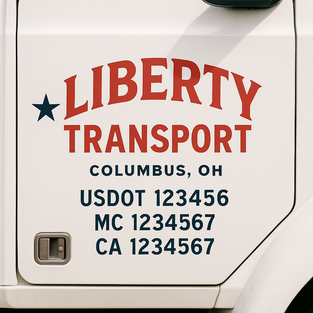 Custom Truck Door Lettering Sign Decal Sticker For Trucking, Businesses with City, State and USDOT, MC, GVW Truck Sign (2-Pack)