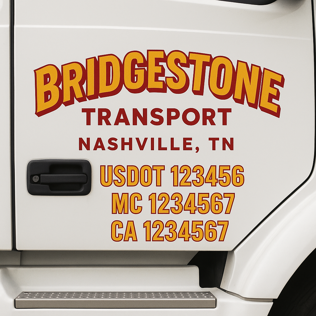 Custom Truck Door Lettering Sign Decal Sticker For Trucking, Businesses with City, State and USDOT, MC, GVW Truck Sign (2-Pack)