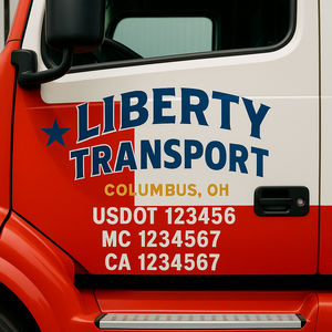 Custom Truck Door Lettering Sign Decal Sticker For Trucking, Businesses with City, State and USDOT, MC, GVW Truck Sign (2-Pack)
