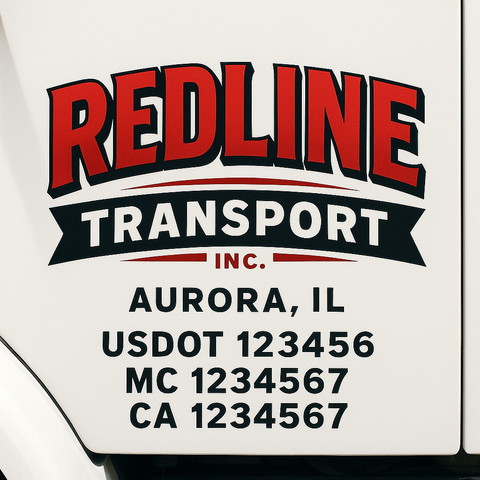 Custom Truck Door Lettering Sign Decal Sticker For Trucking, Businesses with City, State and USDOT, MC, GVW Truck Sign (2-Pack)