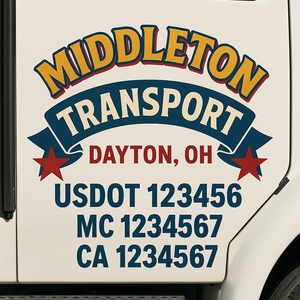 Custom Truck Door Lettering Sign Decal Sticker For Trucking, Businesses with City, State and USDOT, MC, GVW Truck Sign (2-Pack)