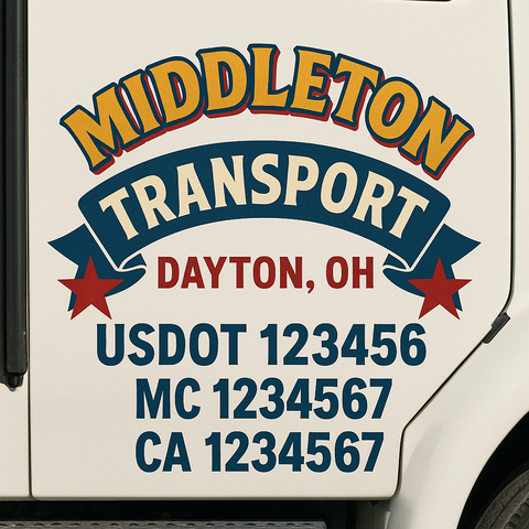 Custom Truck Door Lettering Sign Decal Sticker For Trucking, Businesses with City, State and USDOT, MC, GVW Truck Sign (2-Pack)