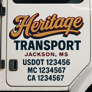 Custom Truck Door Lettering Sign Decal Sticker For Trucking, Businesses with City, State and USDOT, MC, GVW Truck Sign (2-Pack)