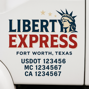 Custom Truck Door Lettering Sign Decal Sticker For Trucking, Businesses with City, State and USDOT, MC, GVW Truck Sign (2-Pack)