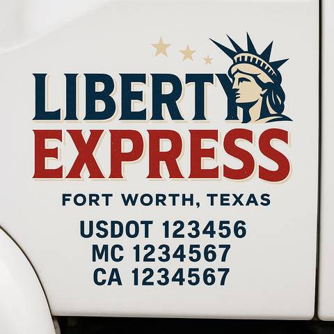 Custom Truck Door Lettering Sign Decal Sticker For Trucking, Businesses with City, State and USDOT, MC, GVW Truck Sign (2-Pack)
