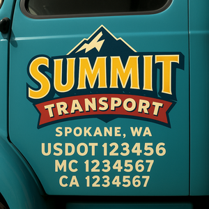 Custom Truck Door Lettering Sign Decal Sticker For Trucking, Businesses with City, State and USDOT, MC, GVW Truck Sign (2-Pack)