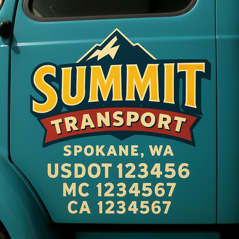 Custom Truck Door Lettering Sign Decal Sticker For Trucking, Businesses with City, State and USDOT, MC, GVW Truck Sign (2-Pack)