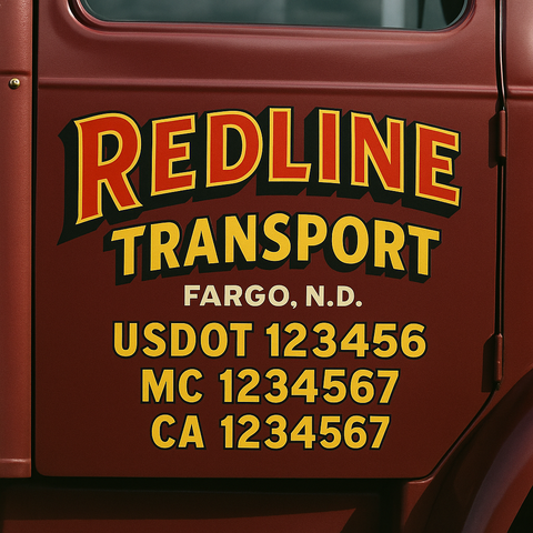 Custom Truck Door Lettering Sign Decal Sticker For Trucking, Businesses with City, State and USDOT, MC, GVW Truck Sign (2-Pack)