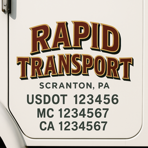Custom Truck Door Lettering Sign Decal Sticker For Trucking, Businesses with City, State and USDOT, MC, GVW Truck Sign (2-Pack)