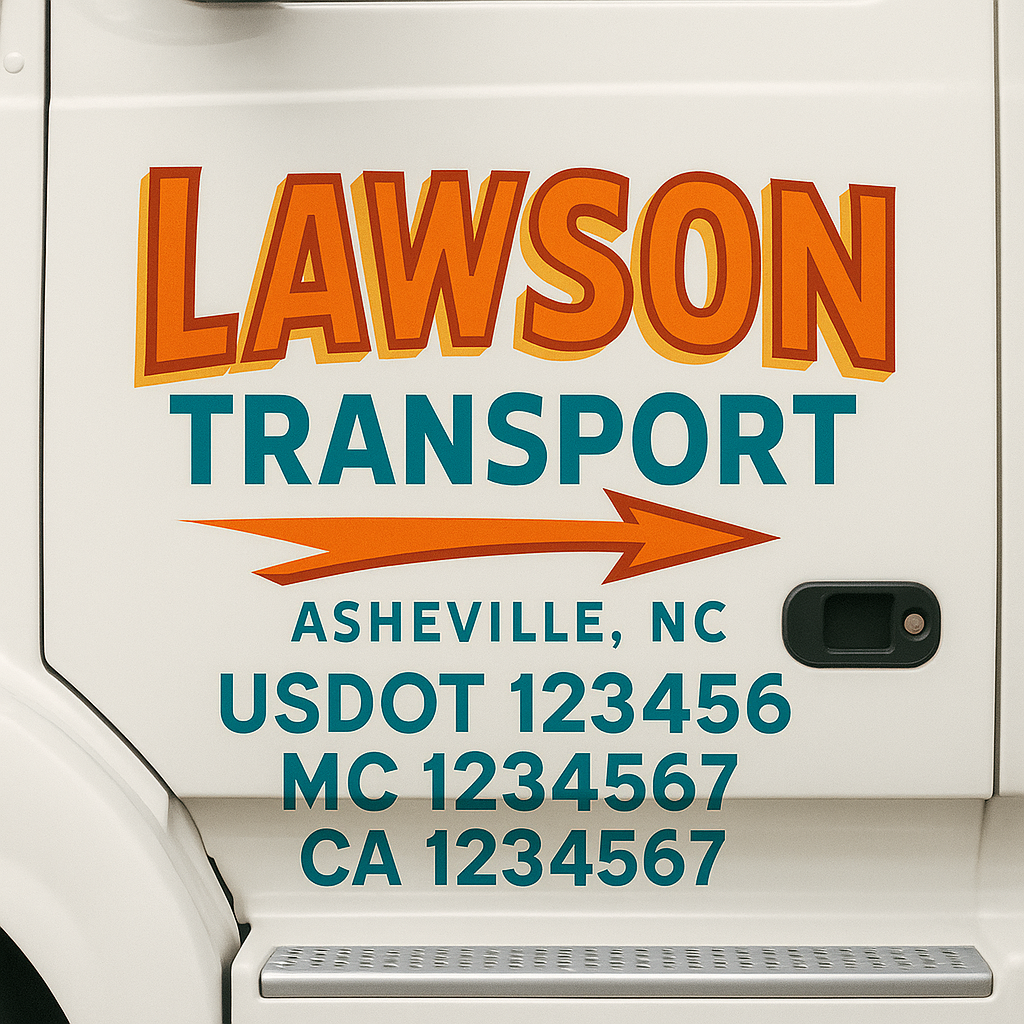 Custom Truck Door Lettering Sign Decal Sticker For Trucking, Businesses with City, State and USDOT, MC, GVW Truck Sign (2-Pack)