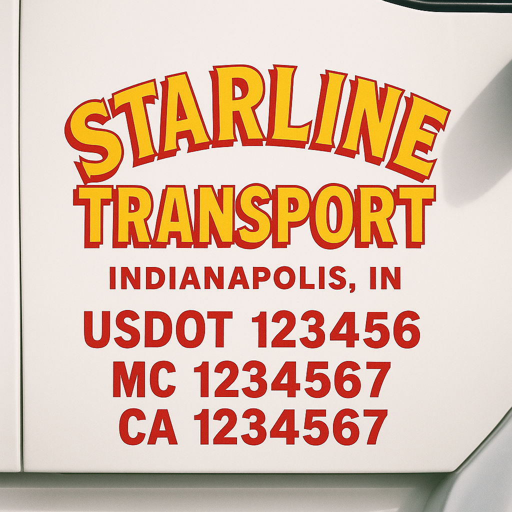 Custom Truck Door Lettering Sign Decal Sticker For Trucking, Businesses with City, State and USDOT, MC, GVW Truck Sign (2-Pack)