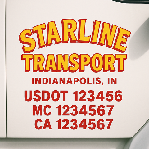 Custom Truck Door Lettering Sign Decal Sticker For Trucking, Businesses with City, State and USDOT, MC, GVW Truck Sign (2-Pack)