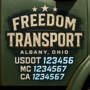 Custom Truck Door Lettering Sign Decal Sticker For Trucking, Businesses with City, State and USDOT, MC, GVW Truck Sign (2-Pack)