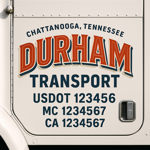 Custom Truck Door Lettering Sign Decal Sticker For Trucking, Businesses with City, State and USDOT, MC, GVW Truck Sign (2-Pack)