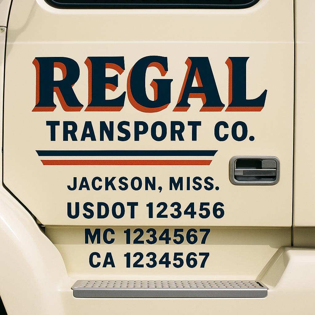 Custom Truck Door Lettering Sign Decal Sticker For Trucking, Businesses with City, State and USDOT, MC, GVW Truck Sign (2-Pack)