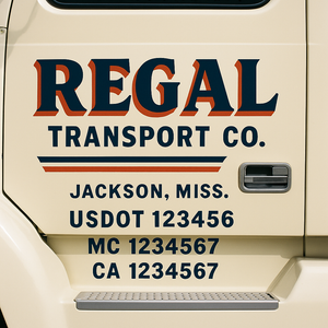 Custom Truck Door Lettering Sign Decal Sticker For Trucking, Businesses with City, State and USDOT, MC, GVW Truck Sign (2-Pack)