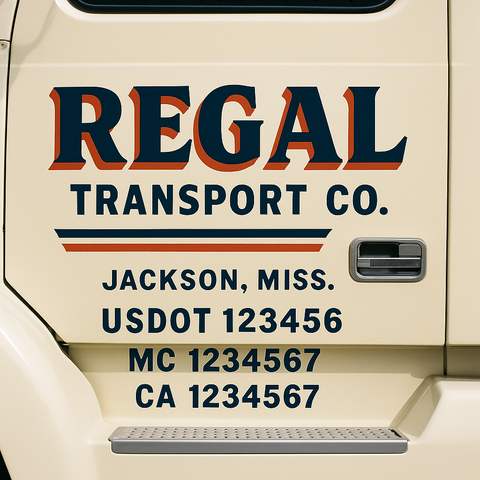 Custom Truck Door Lettering Sign Decal Sticker For Trucking, Businesses with City, State and USDOT, MC, GVW Truck Sign (2-Pack)