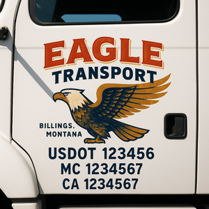 Custom Truck Door Lettering Sign Decal Sticker For Trucking, Businesses with City, State and USDOT, MC, GVW Truck Sign (2-Pack)