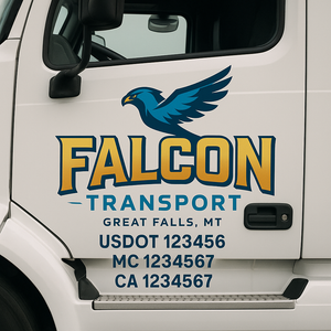 Custom Truck Door Lettering Sign Decal Sticker For Trucking, Businesses with City, State and USDOT, MC, GVW Truck Sign (2-Pack)