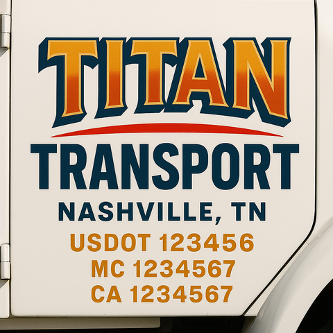 Custom Truck Door Lettering Sign Decal Sticker For Trucking, Businesses with City, State and USDOT, MC, GVW Truck Sign (2-Pack)
