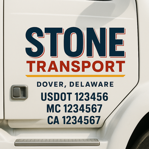 Custom Truck Door Lettering Sign Decal Sticker For Trucking, Businesses with City, State and USDOT, MC, GVW Truck Sign (2-Pack)