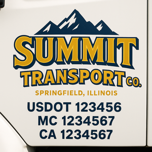 Custom Truck Door Lettering Sign Decal Sticker For Trucking, Businesses with City, State and USDOT, MC, GVW Truck Sign (2-Pack)